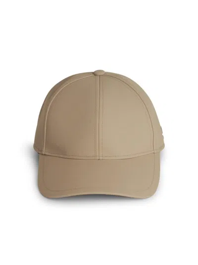 Sacai Cotton Cap With Curved Brim And Panelled Design In Beige