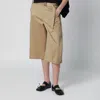 Sacai Womens Beige Wide-leg Belted Cotton Chino Shorts In Sand