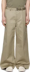 Sacai Beige Cotton Chino Trousers In 651 Beige