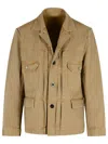 Sacai Beige Denim Jacket In Brown
