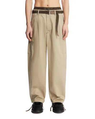 Sacai Beige Double-layer Cargo Trousers