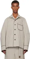 Sacai Beige Faux-suede Jacket In 651 Beige