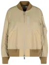 Sacai Beige Nylon Bomber Jacket