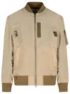 Sacai Beige Nylon Bomber Jacket In Multi