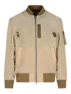 Sacai Beige Nylon Bomber Jacket In Neutral