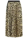 Sacai Asymmetrical Leopard Print Skirt With Adjustable Belt In Beige