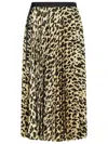 Sacai Asymmetrical Leopard Print Skirt With Adjustable Belt In Beige