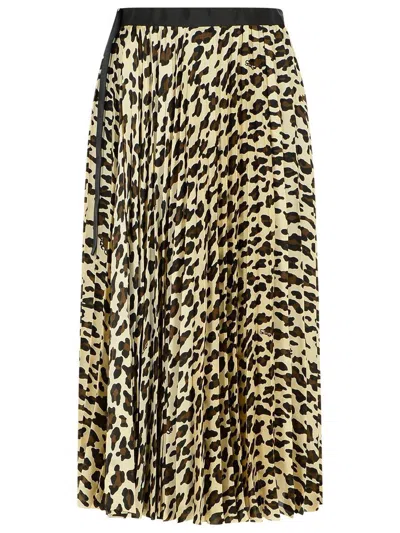 SACAI SACAI BEIGE POLYESTER SKIRT