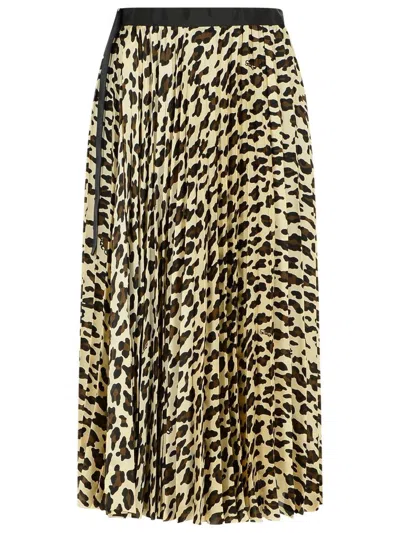 SACAI BEIGE POLYESTER SKIRT
