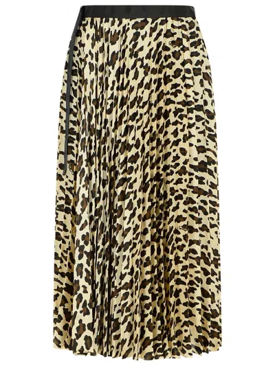SACAI BEIGE POLYESTER SKIRT
