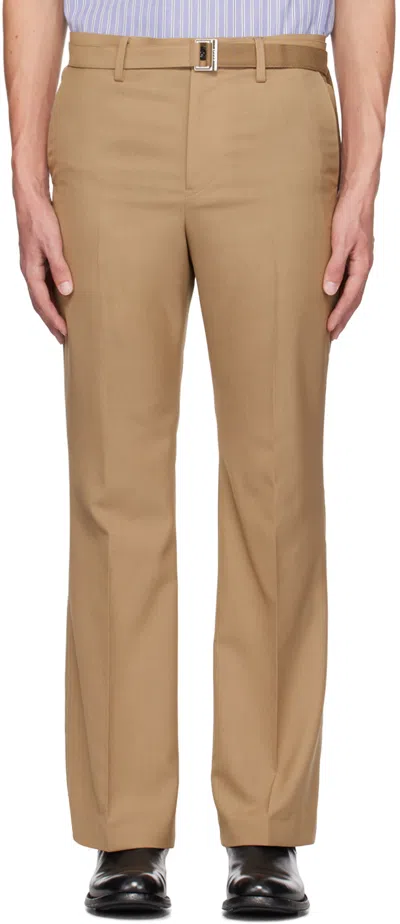 Sacai Beige Suiting Trousers In 651 Beige