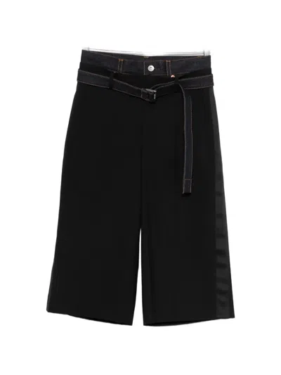 Sacai Belt-detail Shorts In Black