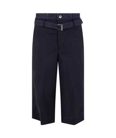 Sacai Belt-detail Shorts In Black