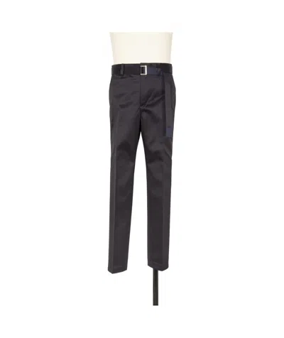 Sacai Belt-loop Casual Pants In Black