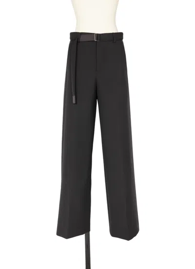 Sacai Belt-loop Casual Pants In Black