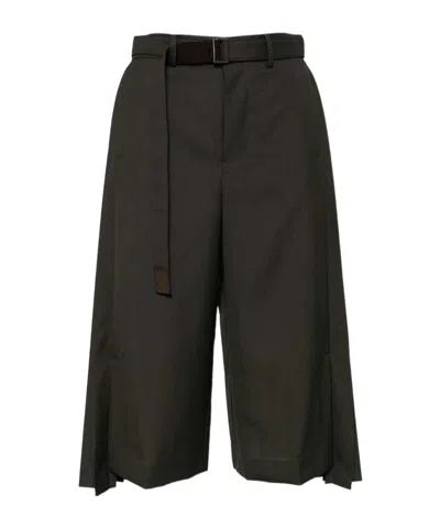 Sacai Belt-loop Casual Pants In Black