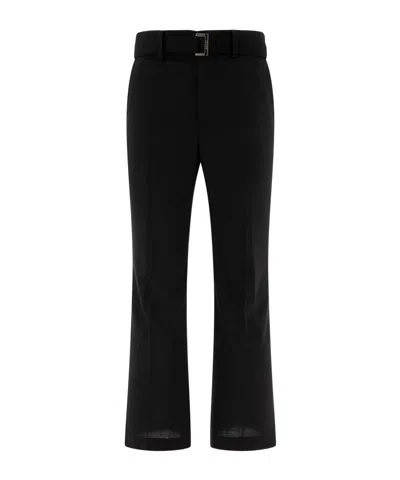Sacai Belt-loop Casual Pants In Black