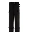 Sacai Trousers Waist Strapped Cargo Pockets In Black