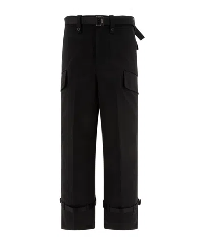 SACAI SACAI HIGH-WAIST BELTED TROUSERS