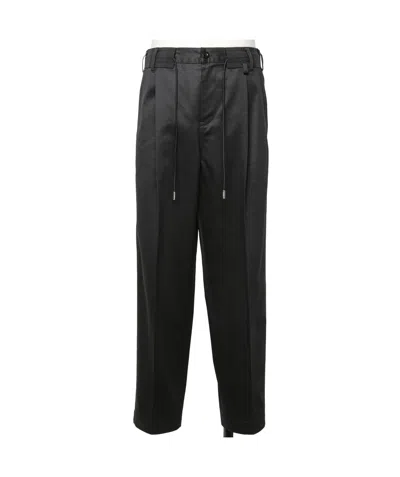 Sacai Belt-loop Casual Pants In Black
