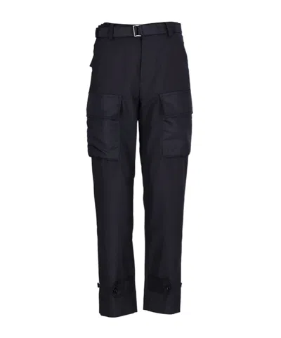 Sacai Belt-loop Casual Pants In Black