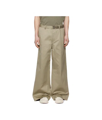 Sacai Belt-loop Casual Pants In Nude
