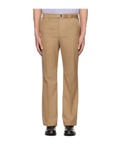 Sacai Belt-loop Casual Pants In Nude