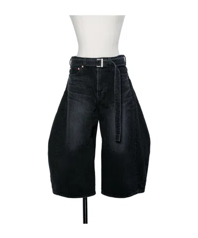 Sacai Belt Loop Jeans In Black