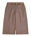 Sacai Belt Loop Shorts In Brown