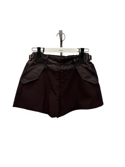 Sacai Belt Loop Shorts In Brown
