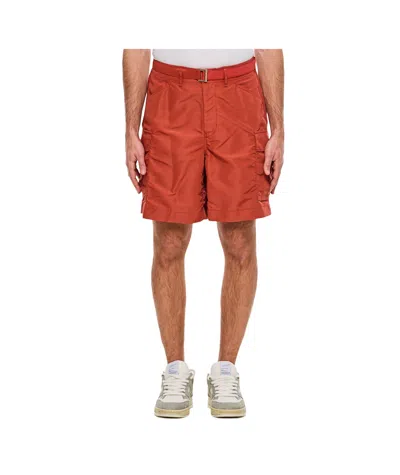 Sacai Belt-loop Shorts In Brown