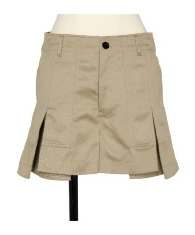 Sacai Cotton Shorts In Beige
