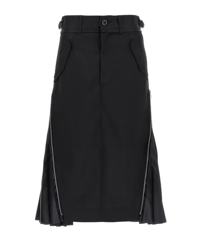 Sacai Belt Loop Skirt In Black