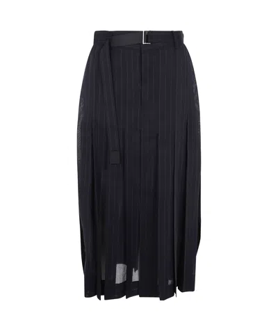 Sacai Belt-loop Skirt In Black