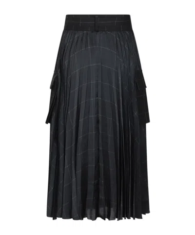 SACAI SACAI WINDOWPANE SATIN SKIRT