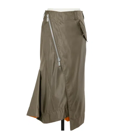 Sacai Belt Loop Skirt In Brown