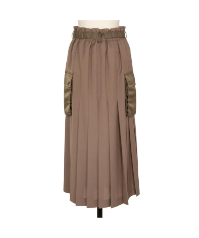 Sacai Belt-loop Skirt In Brown