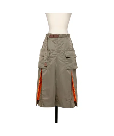 Sacai Belt-loop Skirt In Green