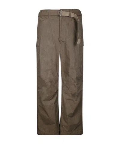 Sacai Belt Loops Slacks In Brown