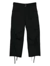 Sacai Suiting Drawstring Ankle Cargo Trousers In Black