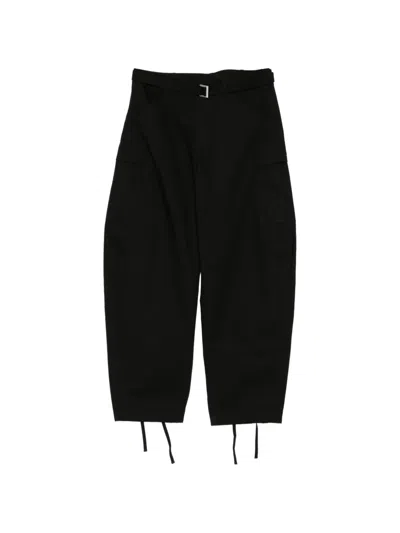 Sacai Belted Cargo Pants In Black