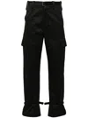 Sacai Blue Cargo Pant Wool Suiting In Black