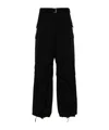 Sacai Suiting Drawstring Ankle Cargo Trousers In Black