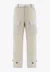 Sacai Belted Cargo Trousers In Neutral