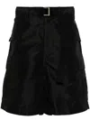 Sacai Belted Cargo Shorts In Black