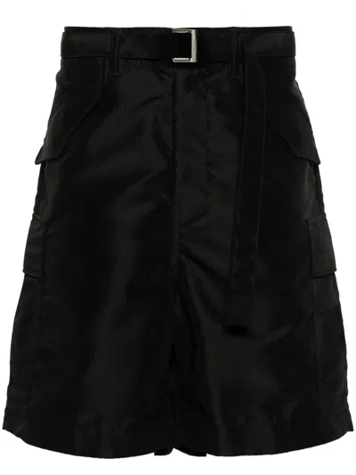 SACAI BELTED CARGO SHORTS