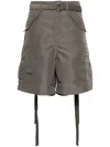 Sacai Belted Cargo Shorts In Grey