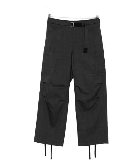 Sacai Belted Cargo Trousers In Black