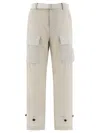 Sacai Belted Cargo Trousers In White