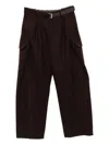 Sacai Cargo Straight-leg Trousers In Brown